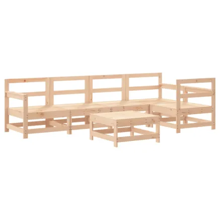 Salon de jardin 6 pcs Bois de pin massif 2