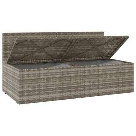 Canapé de jardin 2 places avec coussins Gris Résine tressée