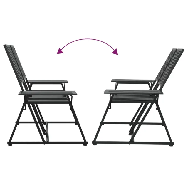 Banc de jardin 2 places 165 cm Noir Acier