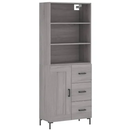 Buffet haut Sonoma gris 69,5x34x180 cm Bois d'ingénierie 2