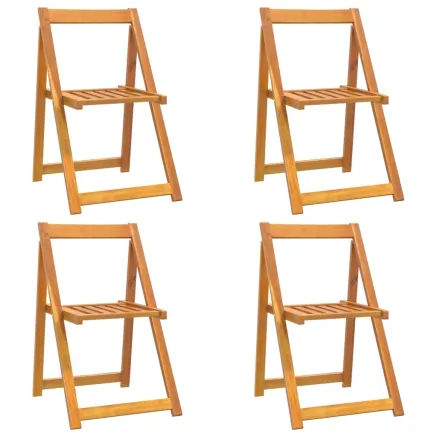 Chaises pliables de jardin lot de 4 Bois d'acacia massif 2