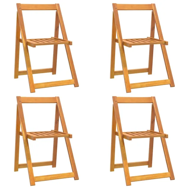 Chaises pliables de jardin lot de 4 Bois d'acacia massif