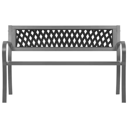 Banc de jardin Noir 120 cm Acier 2