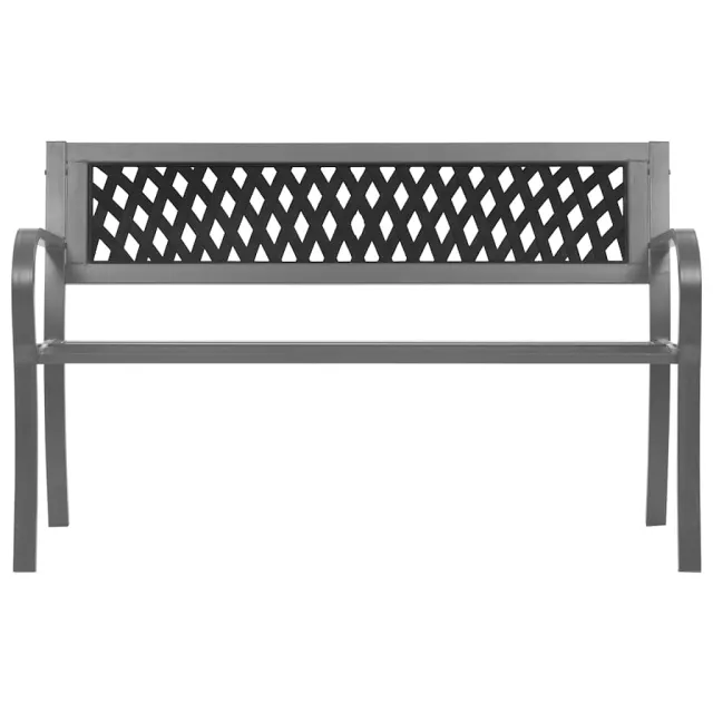Banc de jardin Noir 120 cm Acier