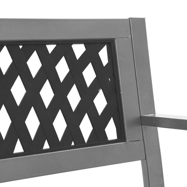 Banc de jardin Noir 120 cm Acier