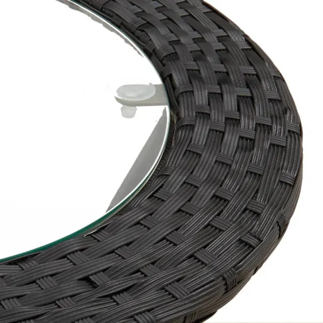 Ensemble de canapés en L 2pcs avec coussins Noir Résine tressée