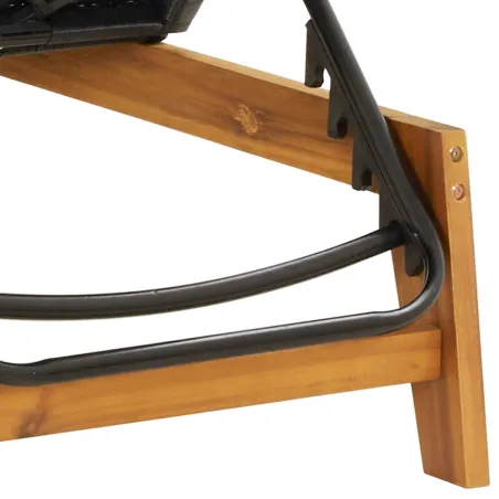 Chaise longue avec table Résine tressée et bois massif d'acacia