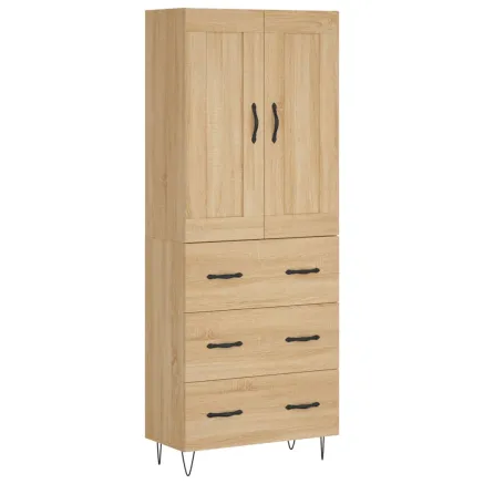 Buffet haut Chêne sonoma 69,5x34x180 cm Bois d'ingénierie 2