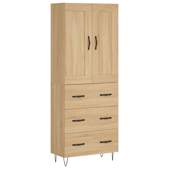 Buffet haut Chêne sonoma 69,5x34x180 cm Bois d'ingénierie