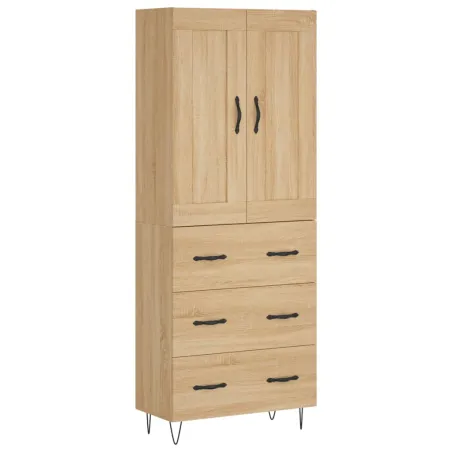 Buffet haut Chêne sonoma 69,5x34x180 cm Bois d'ingénierie