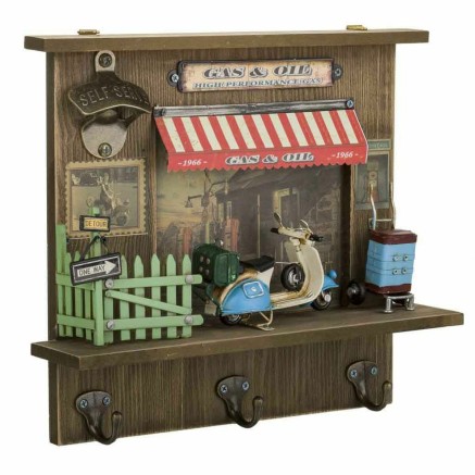 Wandkapstok Alexandra House Living Metaal Hout MDF Motorfiets 8 x 29 x