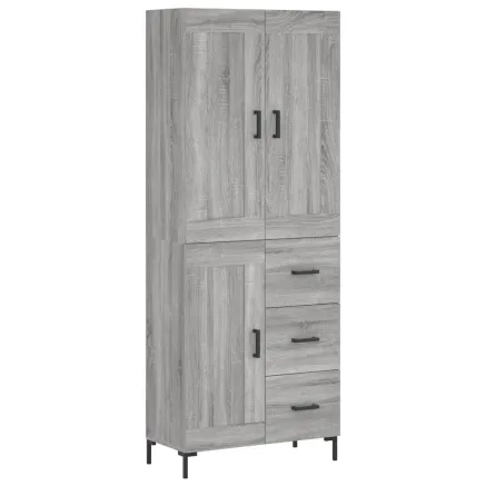Buffet haut Sonoma gris 69,5x34x180 cm Bois d'ingénierie 2