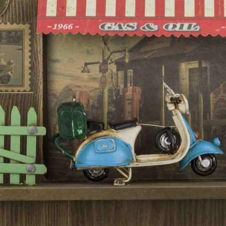 Wandkapstok Alexandra House Living Metaal Hout MDF Motorfiets 8 x 29 x