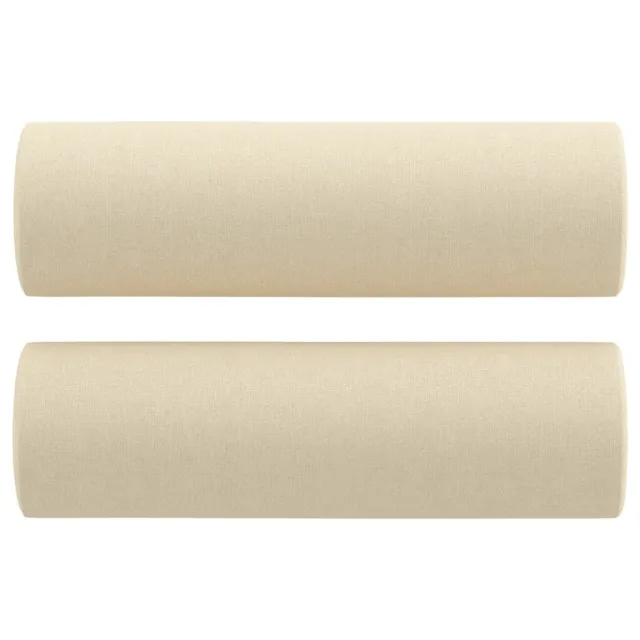 Canapé 3 places avec oreillers décoratifs crème 180 cm tissu