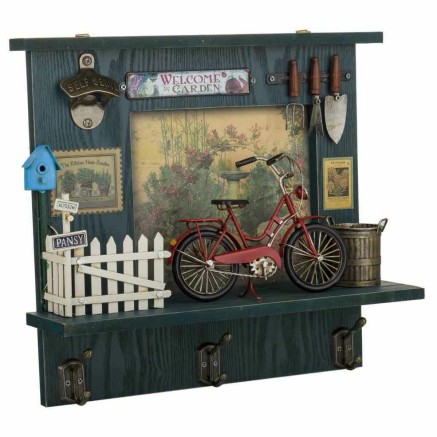 Perchero de Pared Alexandra House Living Metal Madera MDF Bicicleta 11