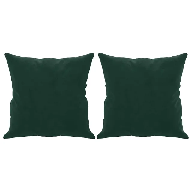 Canapé 2 places avec oreillers vert foncé 120 cm velours