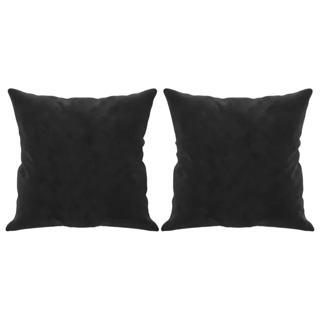 Canapé 2 places avec oreillers décoratifs noir 120 cm velours