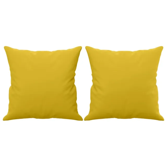 Canapé 2 places avec oreillers décoratifs jaune 120 cm velours