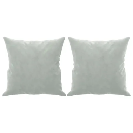 Canapé 2 places avec oreillers gris clair 140 cm velours