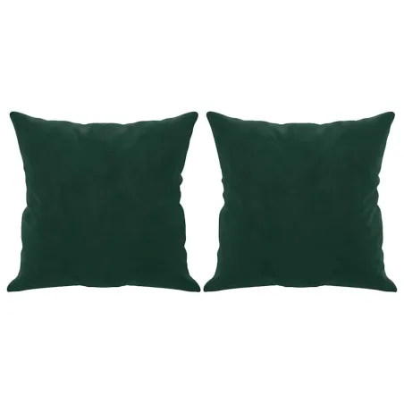 Canapé 2 places avec oreillers vert foncé 140 cm velours