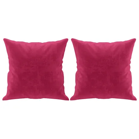 Canapé 2 places avec oreillers bordeaux 140 cm velours