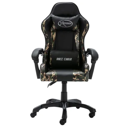 Fauteuil de jeux vidéo Noir et camouflage Similicuir 2