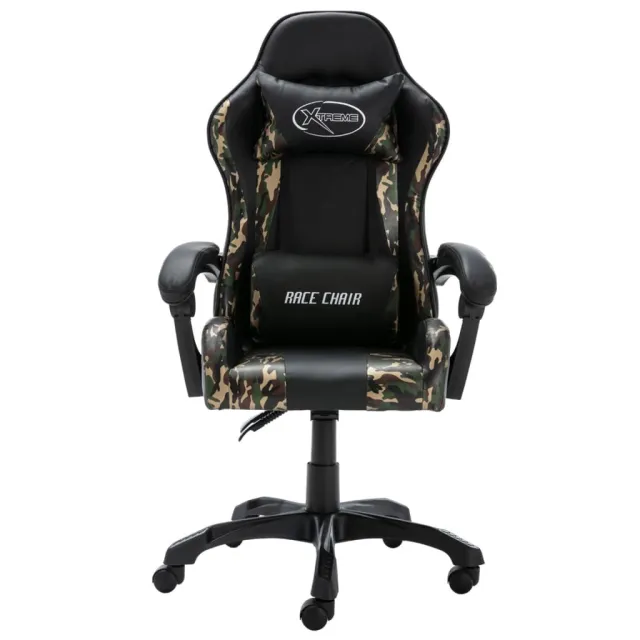 Fauteuil de jeux vidéo Noir et camouflage Similicuir