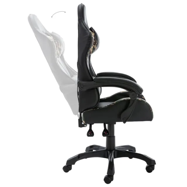 Fauteuil de jeux vidéo Noir et camouflage Similicuir