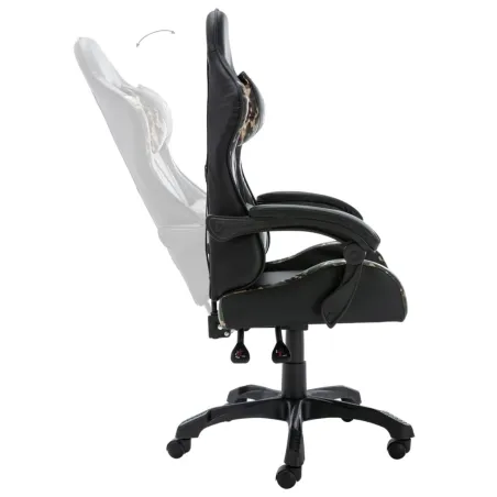 Fauteuil de jeux vidéo Noir et camouflage Similicuir