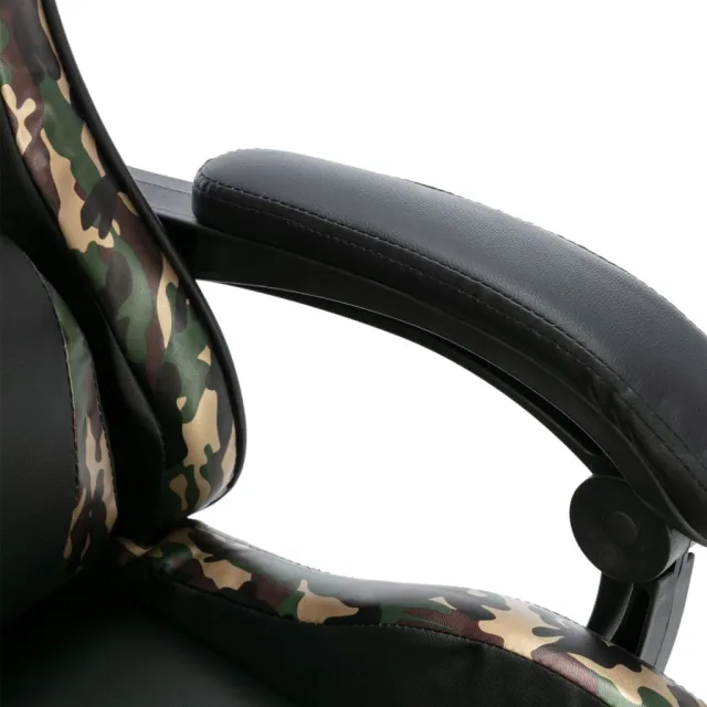 Fauteuil de jeux vidéo Noir et camouflage Similicuir