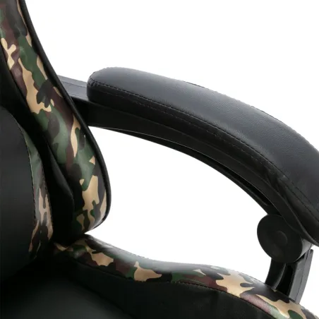 Fauteuil de jeux vidéo Noir et camouflage Similicuir