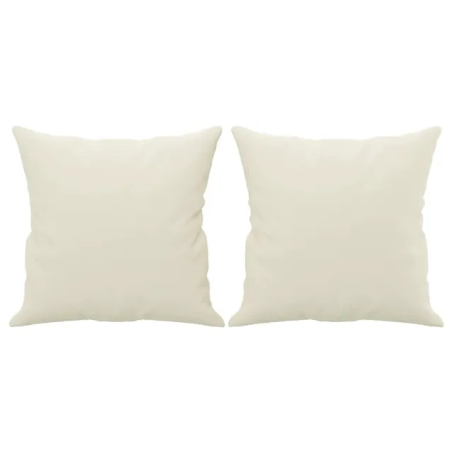 Canapé 2 places avec oreillers décoratifs crème 140 cm velours