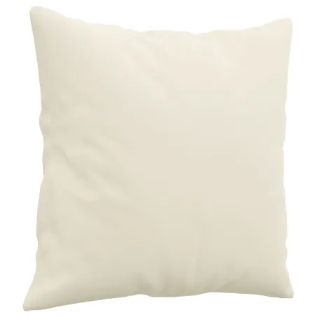 Canapé 2 places avec oreillers décoratifs crème 140 cm velours