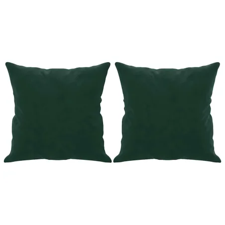 Canapé 3 places avec oreillers vert foncé 180 cm velours