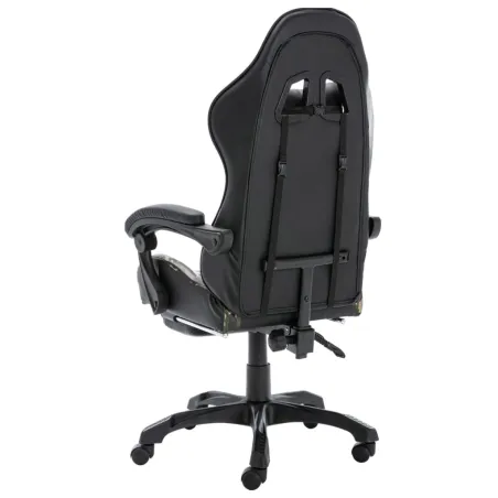 Fauteuil de jeux vidéo repose-pied Noir/camouflage Similicuir