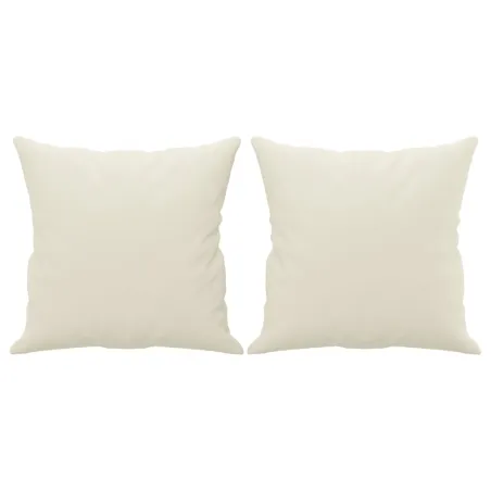 Canapé 3 places avec oreillers décoratifs crème 180 cm velours