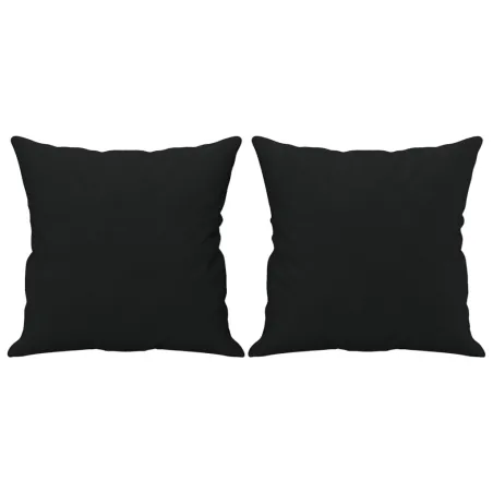 Canapé 2 places avec oreillers noir 120 cm tissu microfibre