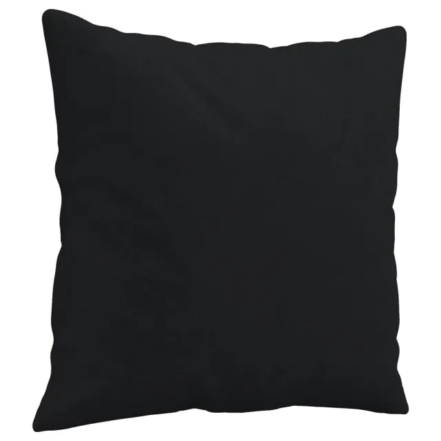 Canapé 2 places avec oreillers noir 140 cm tissu microfibre