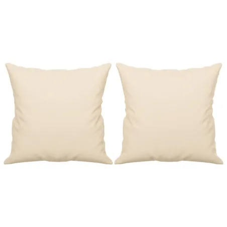 Canapé 2 places avec oreillers beige 140 cm tissu microfibre