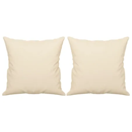 Canapé 3 places avec oreillers beige 180 cm tissu microfibre