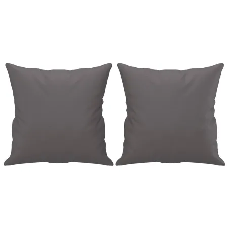 Canapé 2 places avec oreillers décoratifs gris 140cm similicuir