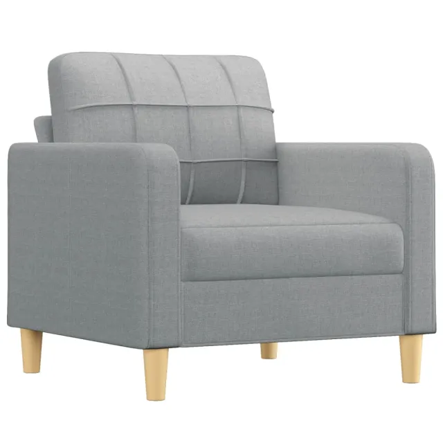 Fauteuil avec repose-pied Gris clair 60 cm Tissu