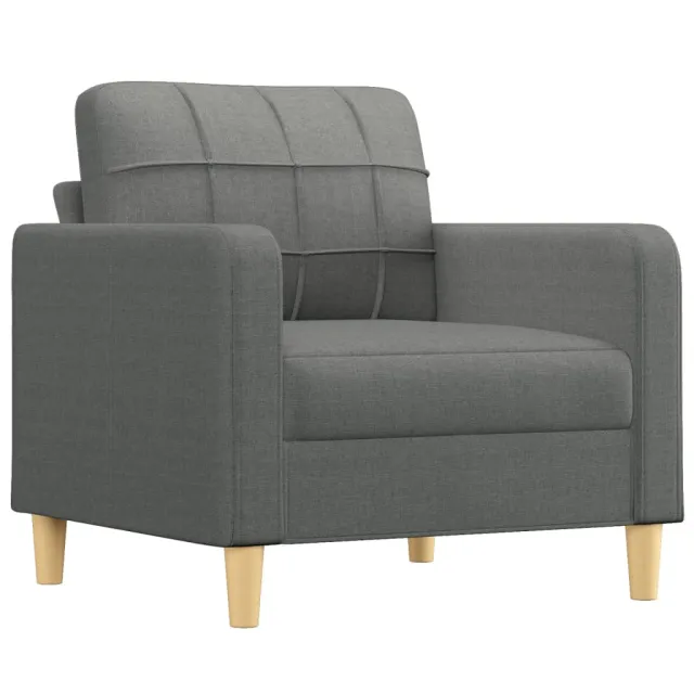 Fauteuil avec repose-pied Gris foncé 60 cm Tissu