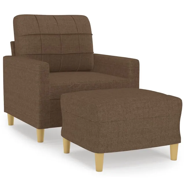Fauteuil avec repose-pied Marron 60 cm Tissu