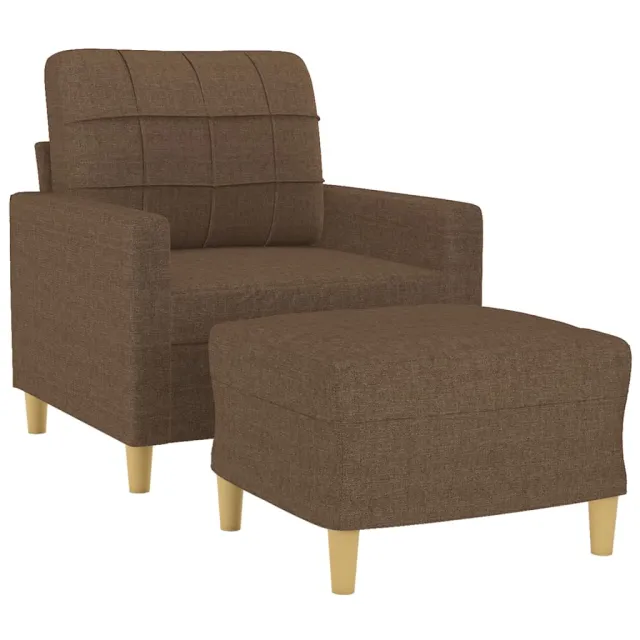 Fauteuil avec repose-pied Marron 60 cm Tissu