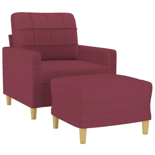 Fauteuil avec repose-pied Rouge bordeaux 60 cm Tissu