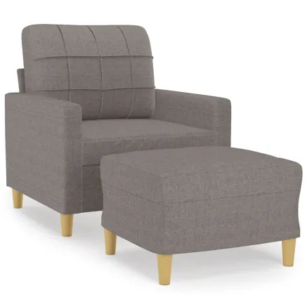 Fauteuil avec repose-pied Taupe 60 cm Tissu 2