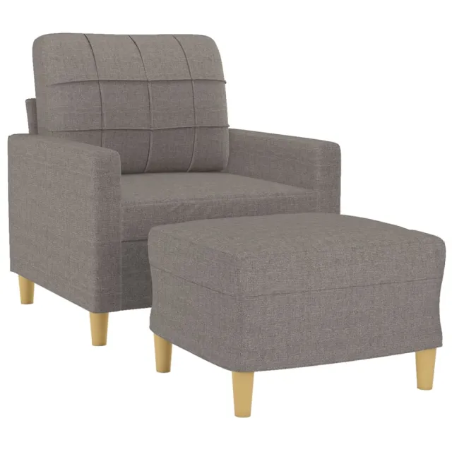 Fauteuil avec repose-pied Taupe 60 cm Tissu