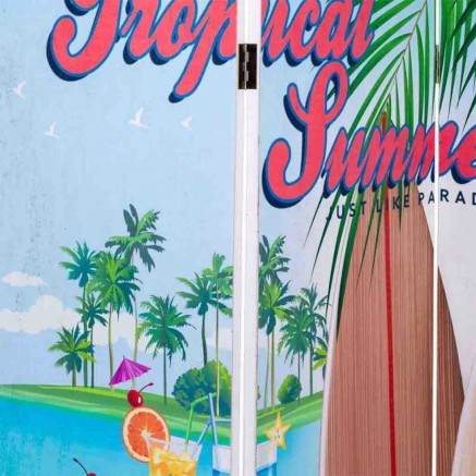 Folding screen Alexandra House Living 180 x 2 x 120 cm Beach 2
