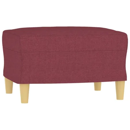 Canapé à 3 places avec repose-pieds Rouge bordeaux 180 cm Tissu